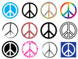 peace symbol icon set