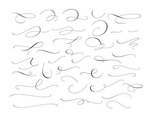 set of custom decorative swashes and swirls, white on black. great for wedding invitations, cards, b