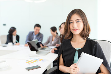 Sticker - Group of asian business people in meeting room