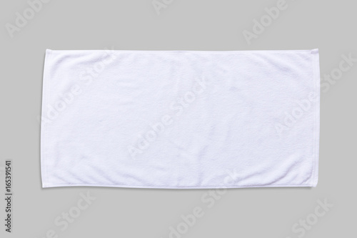 Fotomural White beach towel mock up isolated with clipping path on grey background, flat l