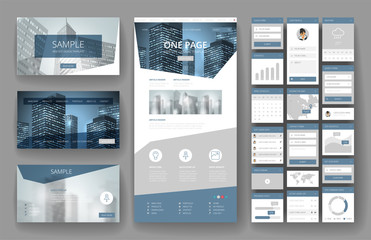 website design template and interface elements
