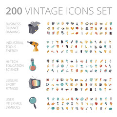 Wall Mural - vintage icons set for business and technology.
