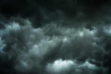 Wall Mural - dark sky and black clouds before rainy, dramatic black cloud and thunderstorm