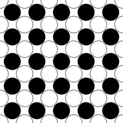 Poster - repeating abstract black and white circle pattern - simple vector background design