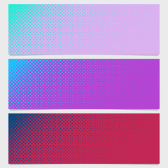 Poster - Abstract halftone dot pattern horizontal banner - vector graphic from circles in varying sizes