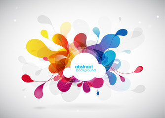 Wall Mural - abstract colored flower background with circles.