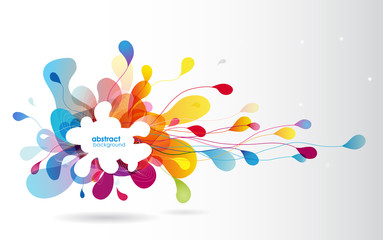 Wall Mural - abstract colored flower background with circles.