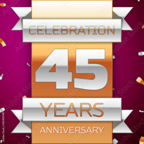 Photographie Realistic Forty five Years Anniversary Celebration Design