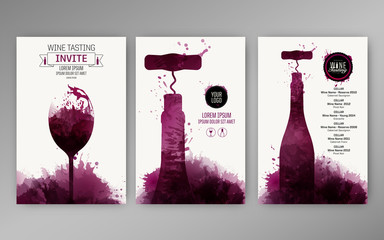 Wall Mural - Design templates background wine stains. Suitable for promotions, brochures, tasting events, wine presentation or wine list. Vector