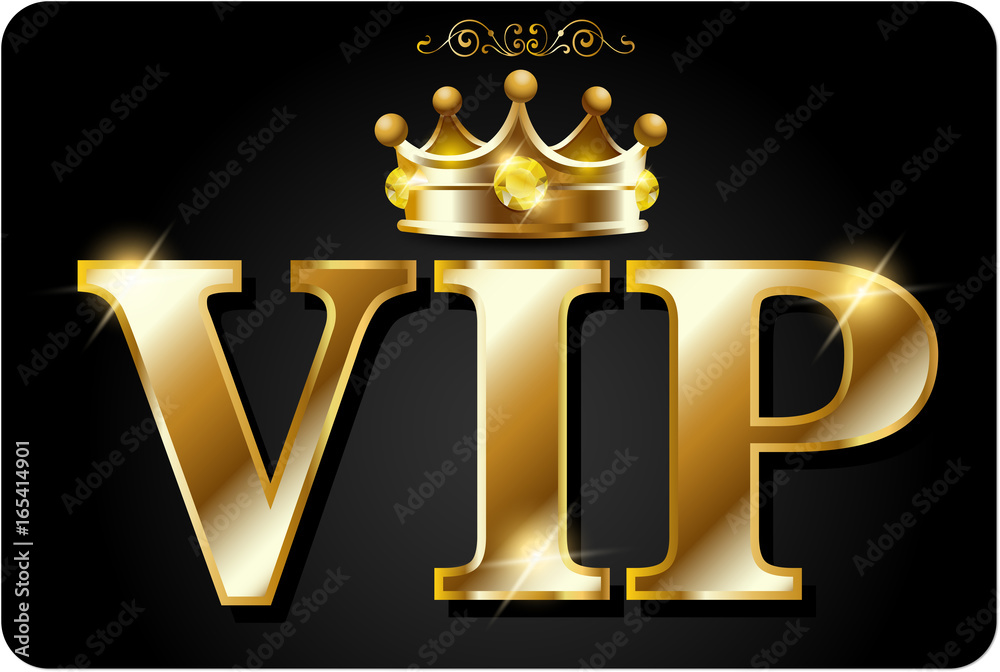 VIP card with crown - obrazy, fototapety, plakaty 
