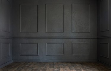 grunge old dark empty room with copy space