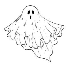 Wall Mural - Cartoon image of ghost. An artistic freehand picture.