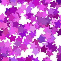 Poster - Repeating geometrical star pattern background - vector design from rounded pentagram stars in purple tones