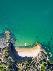 Wall Mural - Aerial view of beautiful tropical snady beach