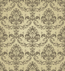 wallpaper in the style of baroque. seamless paisley, vector indian floral ornament background, damas