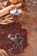 Sticker - raw dough for christmas gingerbread cookie