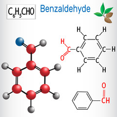 Wall Mural - Benzaldehyde. Aldehydes in nature