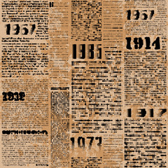 Poster - Seamless background pattern. Imitation of grunge retro halftone newspaper, unreadable.