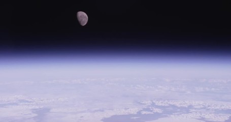 timelapse, moon disappears behind earth in outer space