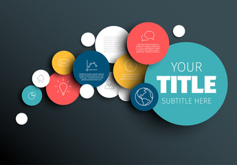 Poster - dark vector abstract infographic template