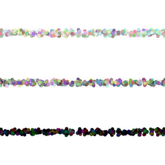 Poster - Repeatable random circle pattern text dividing line design set - vector graphic decoration elements from colored dots