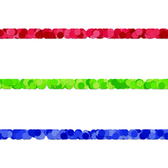 Poster - Dot pattern page rule line design set - vector decoration elements from colored circles