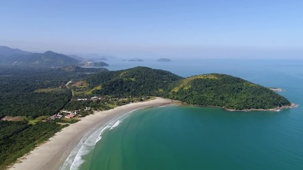 Sticker - Aerial View of Sao Sebastiao Beaches in Sao Paulo, Brazil