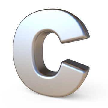 Metal font LETTER C 3D