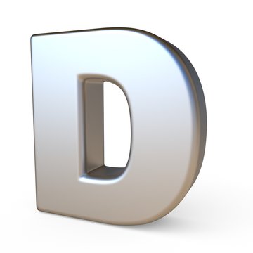 Metal font LETTER D 3D