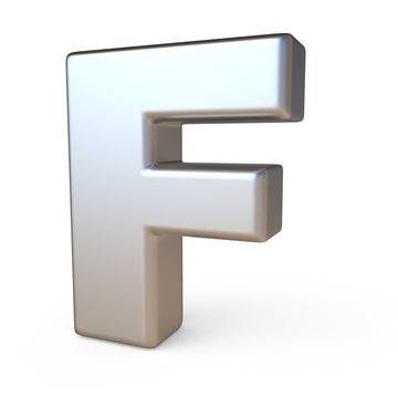 Metal font LETTER F 3D
