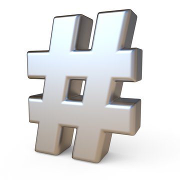 Metal font HASHTAG 3D