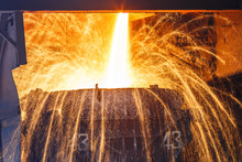 Liquid Metal From Blast Furnace In The Steel Plant,industry Landscape