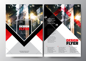 Minimal Modern Poster Brochure Flyer design Layout, Red black white color, vector template in A4 size