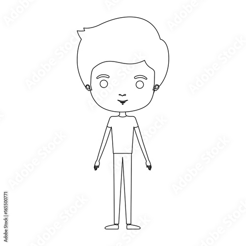 silhouette caricature thin man in clothes with hairstyle vector ...