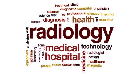 Sticker - Radiology animated word cloud, text design animation.