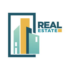 Sticker - Real estate vector icon template for building agency or residence construction company