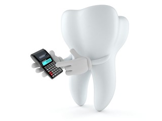 Poster - tooth character using calculator