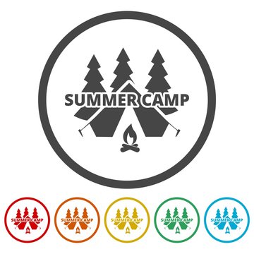 Summer camp icons set - Illustration 