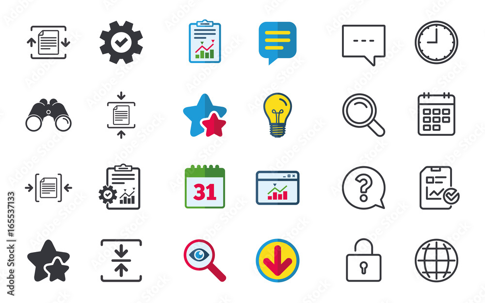 Archive file icons. Compressed zipped document signs. Data compression ...