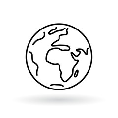 Simple planet icon. Earth sign. World symbol.