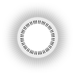Fototapete - circle piano keyboard with rays