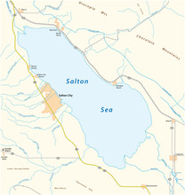 Road Map Of The Californian Salton Sea