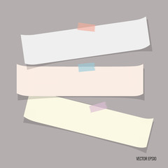 Wall Mural - Collection of various note papers, ready for your message. Vector illustration