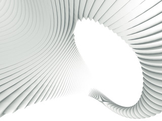 Aufkleber - White stripe pattern futuristic background. 3d render illustration