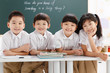 © View Stock - The children are lying on the table in the classroom