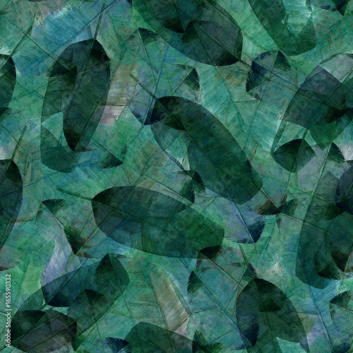 Watercolor palm leaves. Tropical seamless pattern. Hand drawn illustration