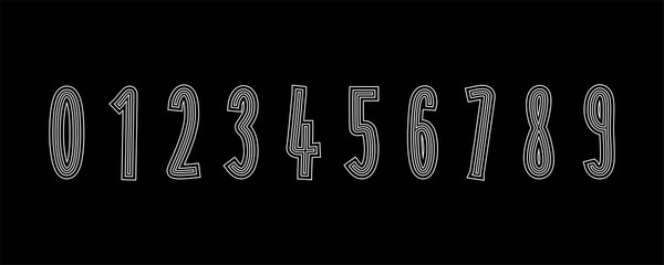 Poster - Set numbers formed by parallel lines, Numbers icon