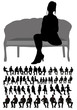 © zolotons - Vector, isolated, silhouette of people sitting collection