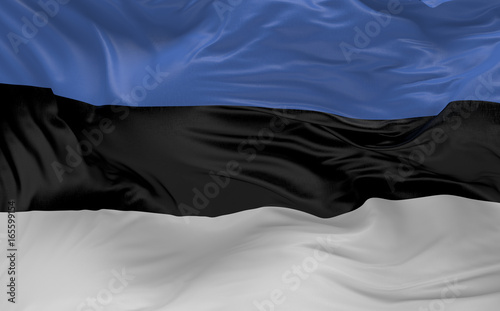 Plakat Flaga Estonia macha w wiatrze 3d odpłaca się