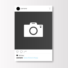 Poster - social network photo frame on white background flat vector illustration